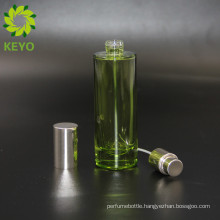 Green clear frosted screen printing 1oz spray pump perfume bottle cylinder glass bottle 30ml perfume fresh glass bottle